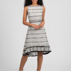NWT Taylor Textured Striped Fit & Flare Dress 12